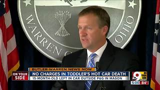 Prosecutor won't charge parents in toddler's hot car death outside Procter & Gamble