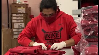 UNLV athletes and staff making masks for UMC