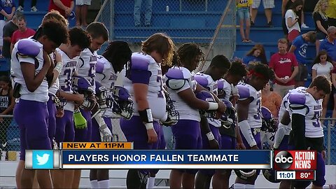 Hernando High School honors football player who was hit and killed by van on way to school