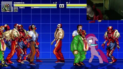 Zombies VS Pinkamena In An Epic Battle In The MUGEN Video Game With Live Commentary