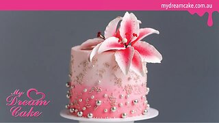 How to make a fun ombre cake design decorated with Gumpaste Lilies