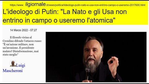 Dugin (consigliere di Putin) minaccia guerra nucleare!