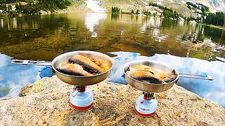 Bacon Stuffed Brook Trout Shore Lunch Catch and Cook out of Colorado's Indian Peaks Wilderness Lake!