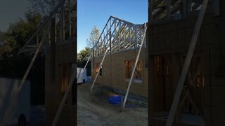 Cabin trusses are up! #shorts vrbo cabin preview-join us for the build!