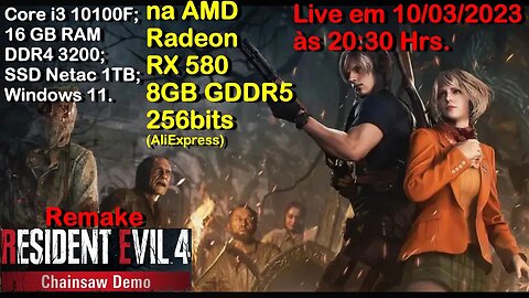 Resident Evil 4 Remake Demo, Live na AMD Radeon RX 580 8GB 256bits