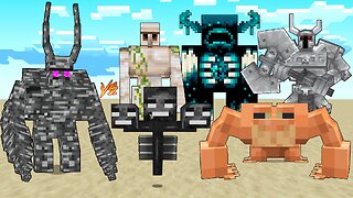 BEDROCK MONSTROSITY Vs Ferrous Wroughtnaut, Mutant Frog, Iron golem, Giant Royal Guard, Wither