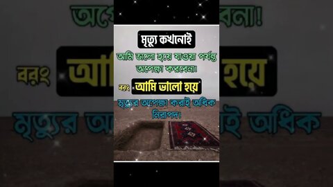 মৃত্যু কখনোই আমি ভালো হয়ে যাওয়া পর্যন্ত অপেক্ষা করবে না। বরং আমি ভালো হয়ে মৃত্যুর অপেক্ষা করাই