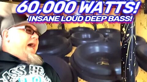 INSANE LOUD BASS! 60,000 Watts on 9 15" Subs in a 6th Order Bandpass Wall