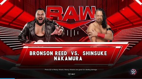 WWE Monday Night Raw Shinsuke Nakamura vs Bronson Reed