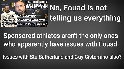 FOUAD ABIAD "IS NOT" TELLING US EVERYTHING - PROBLEMS WITH MORE THAN SPONSORED ATHLETES