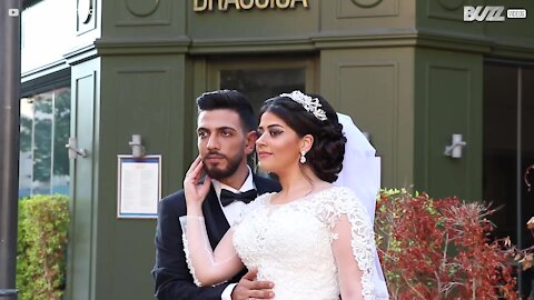 Wedding photo session ends abruptly after explosion rips through Beirut