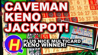 Huge KENO Jackpot! Caveman Plus Keno and Multicard KENO Action from Vegas! #KENONATION