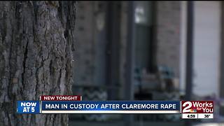 Man in custody after rape in Claremore