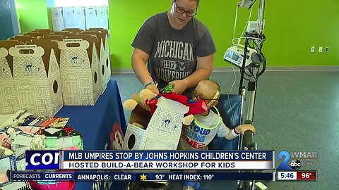 MLB umpires stop by Johns Hopkins Children's Center