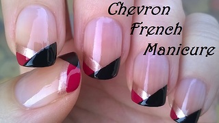 No tool chevron French manicure tutorial