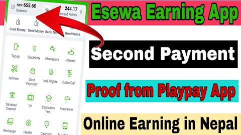 Esewa Earning App || Second Payment Proof Video || How Earn money in Esewa || Esewa Cash Earning