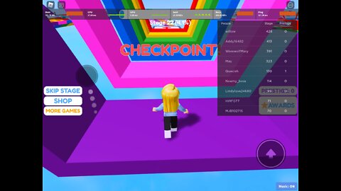 Mega Obby Parkour￼ on Roblox!!!