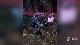 Deputy removes driver from burning vehicle after head-on crash in Hernando County