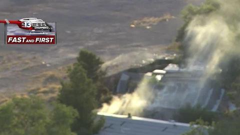 mobile home fire near Nellis, Gowan