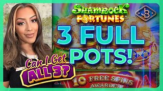 Shamrock Fortunes Slot Machine: All 3 Pots Are Full! Can I Win Them All? 🍀