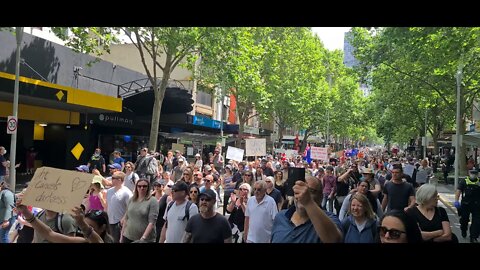 WALL OF FREEDOM - Police Stand with the People - Protest Melbourne Australia