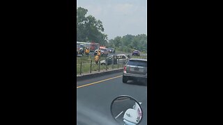 Car And Truck Collide On Highway