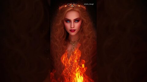 IMAGINE THE QUEEN OF FIRE 1, MIX IMAGI CHANEL, ( AI ART, AI GENERATORS, AI LOOKBOOK )