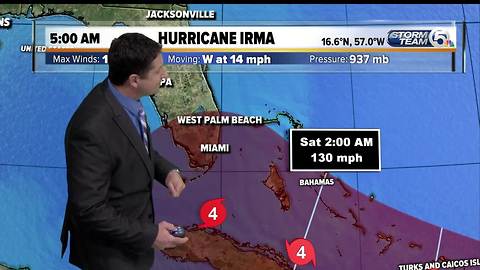 5 a.m. Tuesday update: Hurricane Irma's winds increase to 150 mph