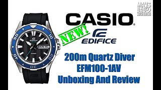 Best Weekend/Beater Watch? | Casio Edifice 200m Quartz Diver EFM100-1AV Unbox & Review