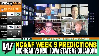 Happy Hour CFB Kickoff Show | NCAAF Week 9 Predictions | Michigan vs MSU | Iowa State vs Oklahoma