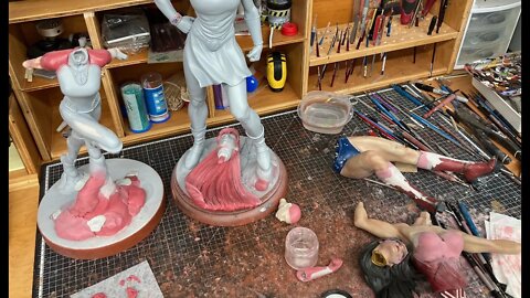 VinceVellCUSTOMS Live Stream -Black Lantern Wonder Woman, Giganta & Original Char work