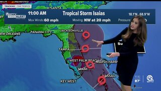 11 a.m. Thursday advisory on Tropical Storm Isaias
