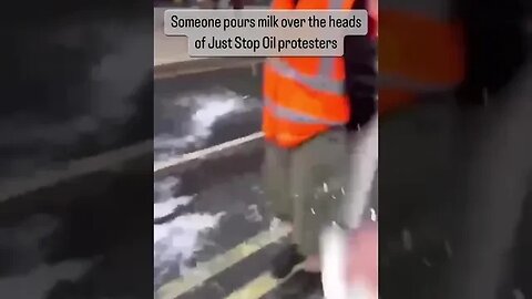 Just Stop Oil - *Protestors get milk poured over their heads!!* 🥛😂