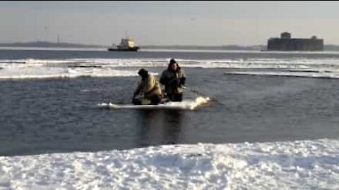 Ces pêcheurs échappent au pire quand la glace se rompt