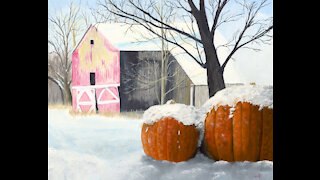 Painting Stills: Pumpkins in the Snow