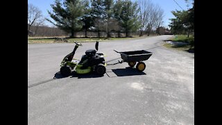 RYobi 38 inch 100 Ah Battery Electric Engine Riding Ride on Lawn Mower Battery Life Longevity Test