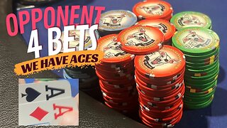MY OPPONENT 4 BETS AND WE HAVE POCKET ACES - Kyle Fischl Poker Vlog Ep 133