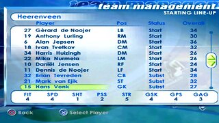 FIFA 2001 Heerenveen Overall Player Ratings