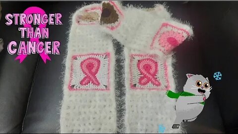 How-to Crochet Breast Cancer Awareness Granny square Autumn Fashion Scarf (Fluffy and Soft)