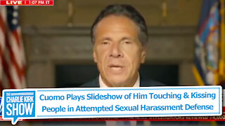 Cuomo Plays Slideshow of Him Touching & Kissing People in Attempted Sexual Harassment Defense