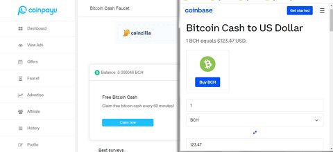 How To Earn Free 6 Bitcoin Cash BCH Satoshi Cryptocurrency At Coinpayu Every 60 minutes With Proof