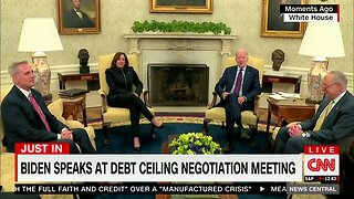 Biden Offers Few Remarks, Awkward Silence At Top Of His Debt Limit Talks With Congressional Leaders