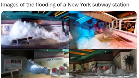 Tropical storm elsa new york city Flooding moments captured by CCTV