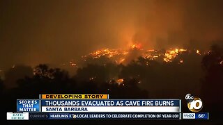 Thousands evacuated as Cave Fire burns in Santa Barbara