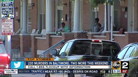 Police: 220 murders in Baltimore so far in 2017