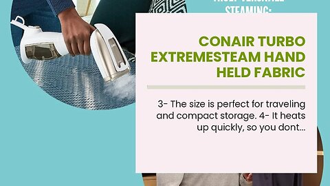Conair Turbo ExtremeSteam Hand Held Fabric Steamer, White/Champagne