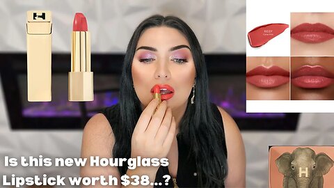 HOURGLASS UNLOCKED SATIN CREME LIPSTICK REVIEW / Try-On