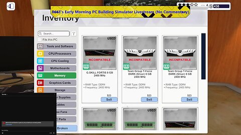 R66F's Early Morning PC Building Simulator Livestream (No Commentary)