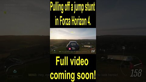 Pulling off a jump stunt in Forza Horizon 4