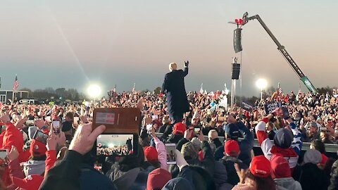 Trump Entrance, Butler PA Rally, 10/31/2020